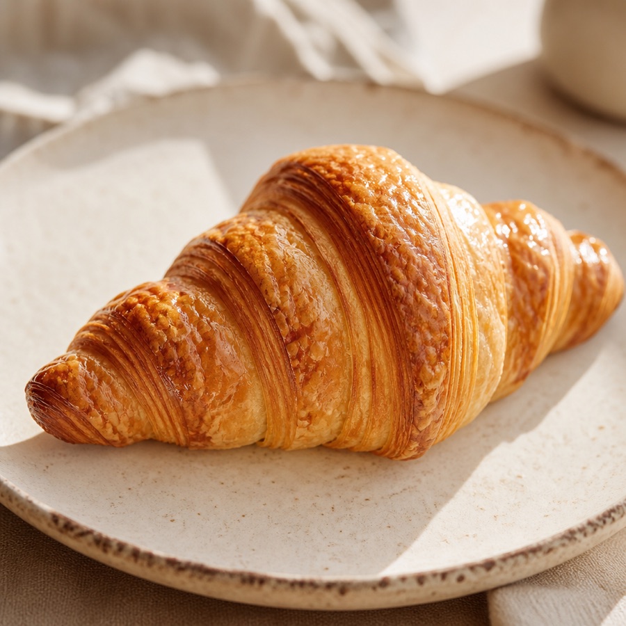 Freshly baked butter croissant